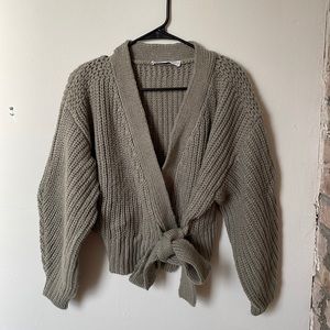 Zara cropped knit wrap sweater